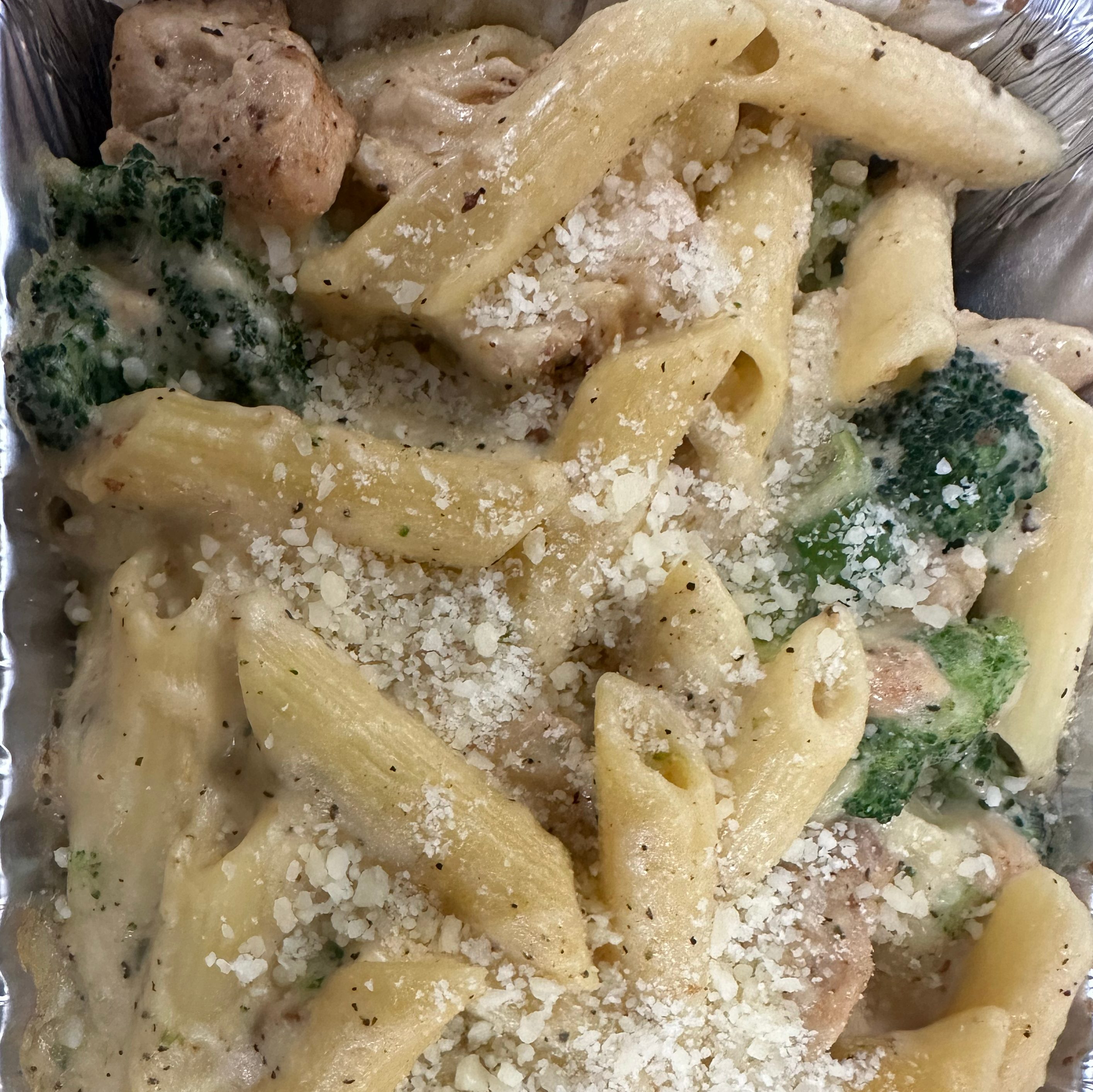 Chicken Broccoli Alfredo Pasta.